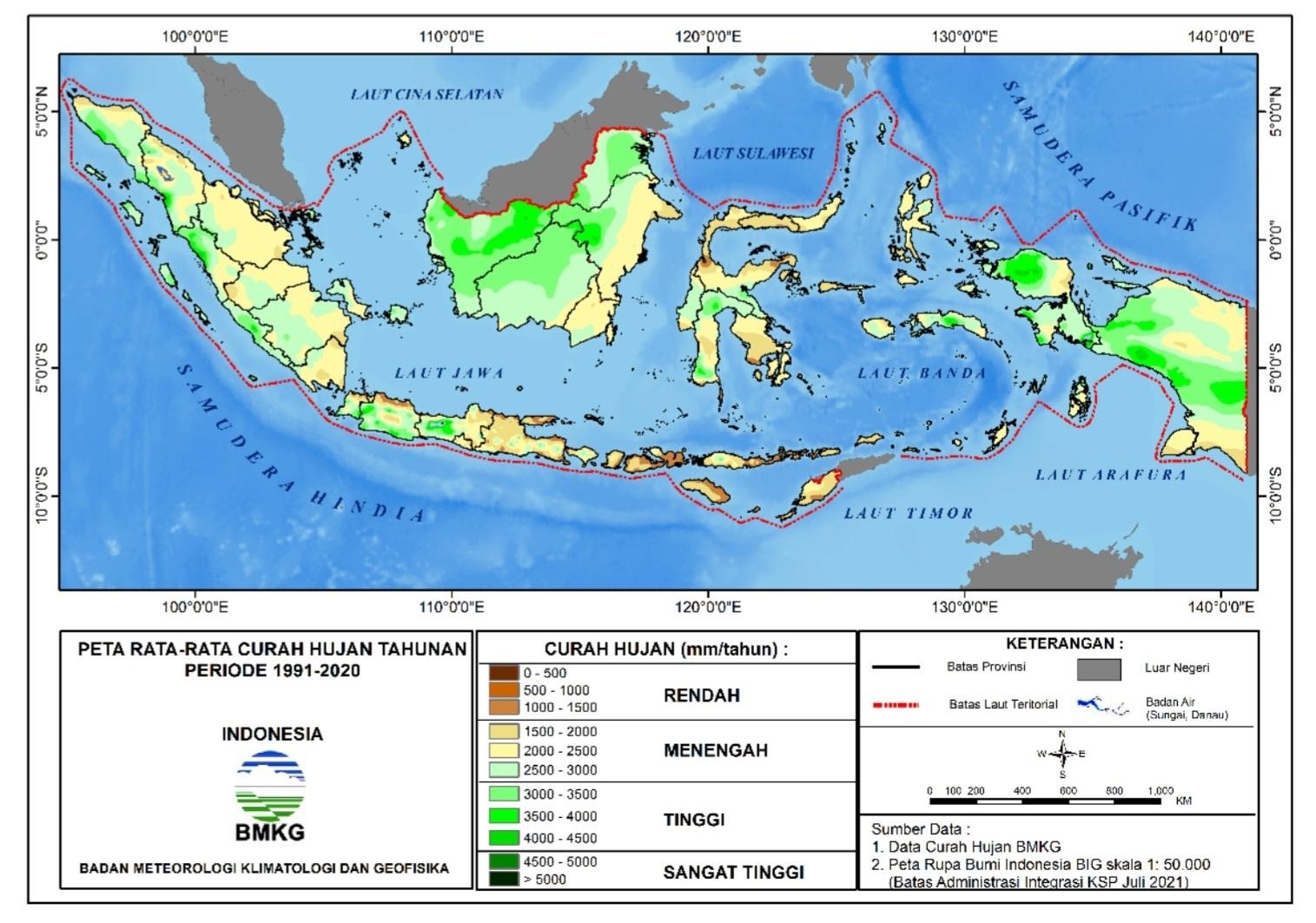 Peta Curah Hujan Tahunan